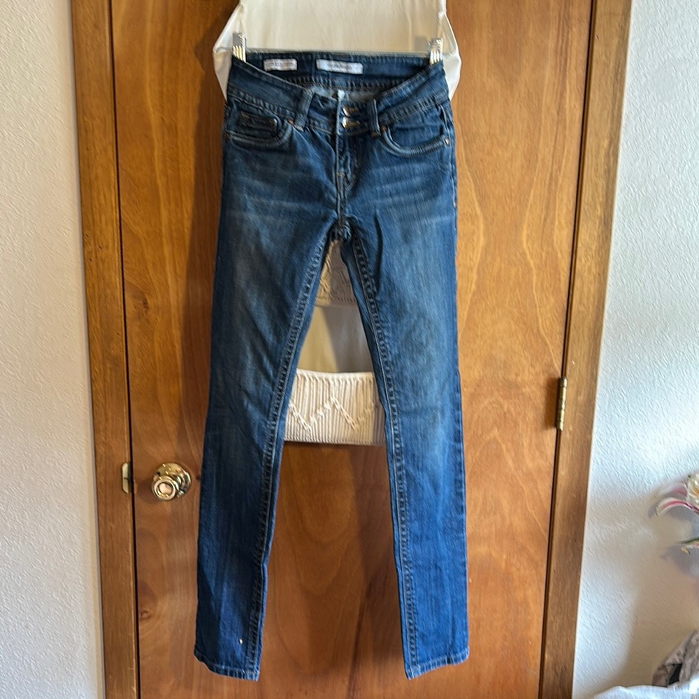 Vigoss Blue Skinny Jeans with Contrast Stitching